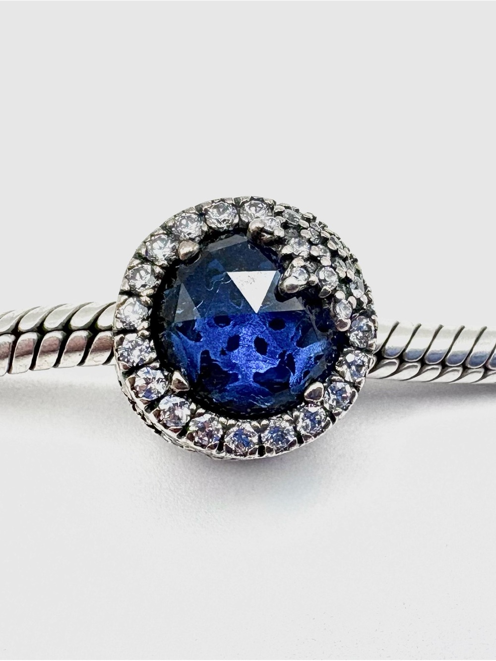 Pandora Blue Dazzling Snowflake Sterling Silver Charm